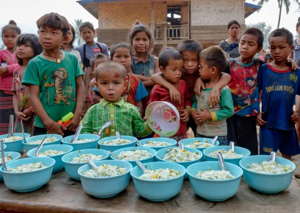 Ms. Kahanh (40) cooking nutritious food. Nutrition is a lifelong issue. The effects of poor nutrition begin in the womb, continue well into adulthood, and cycle across generations. While malnutrition can trap generations of children in a cycle of poverty, good nutrition, particularly in infancy, is the building block for future health and development.