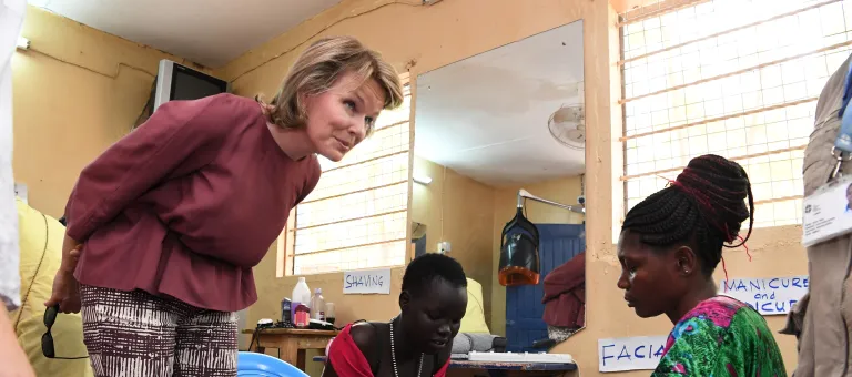 Visit by H.M. Queen Mathilde of Belgium, and princess Elisabeth of Belgium, to Kakuma Refugees Camp in Kenya.