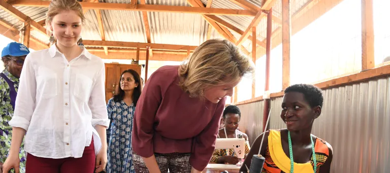 Visit by H.M. Queen Mathilde of Belgium, and princess Elisabeth of Belgium, to Kakuma Refugees Camp in Kenya.