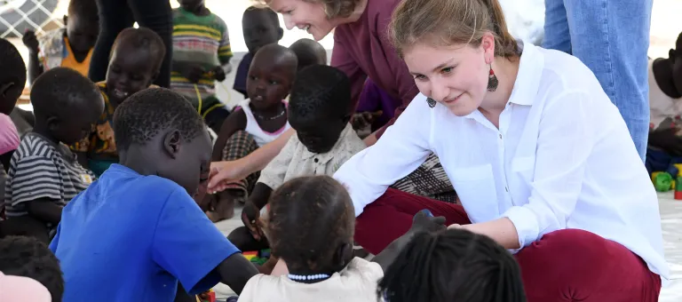 Visit by H.M. Queen Mathilde of Belgium, and princess Elisabeth of Belgium, to Kakuma Refugees Camp in Kenya.