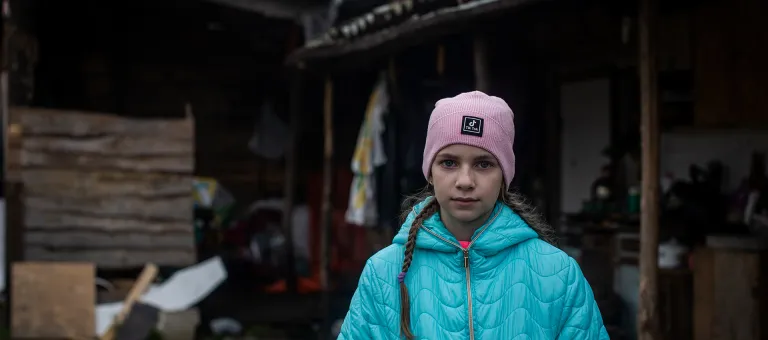 Veronika, 9 jaar oud, in Chernihiv, Oekraïne © UNICEF/UN0726484/Ibarra Sánchez