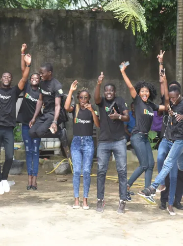 Abidjan U-Reporters.  U-Report is a social platform created by UNICEF, available via SMS, Facebook and Twitter where young people express their opinion and be positive agent of change in their communities.  Côte d'Ivoire is the 35th country to join the movement an U-Report it is more than 3 million users worldwide.